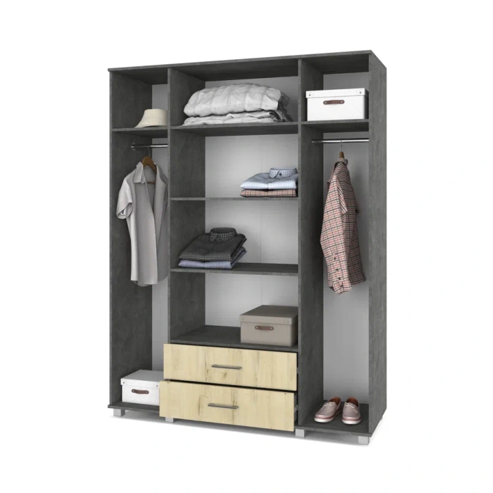 Шкаф "Ева" четырехстворчатый с зеркалами и ящикми